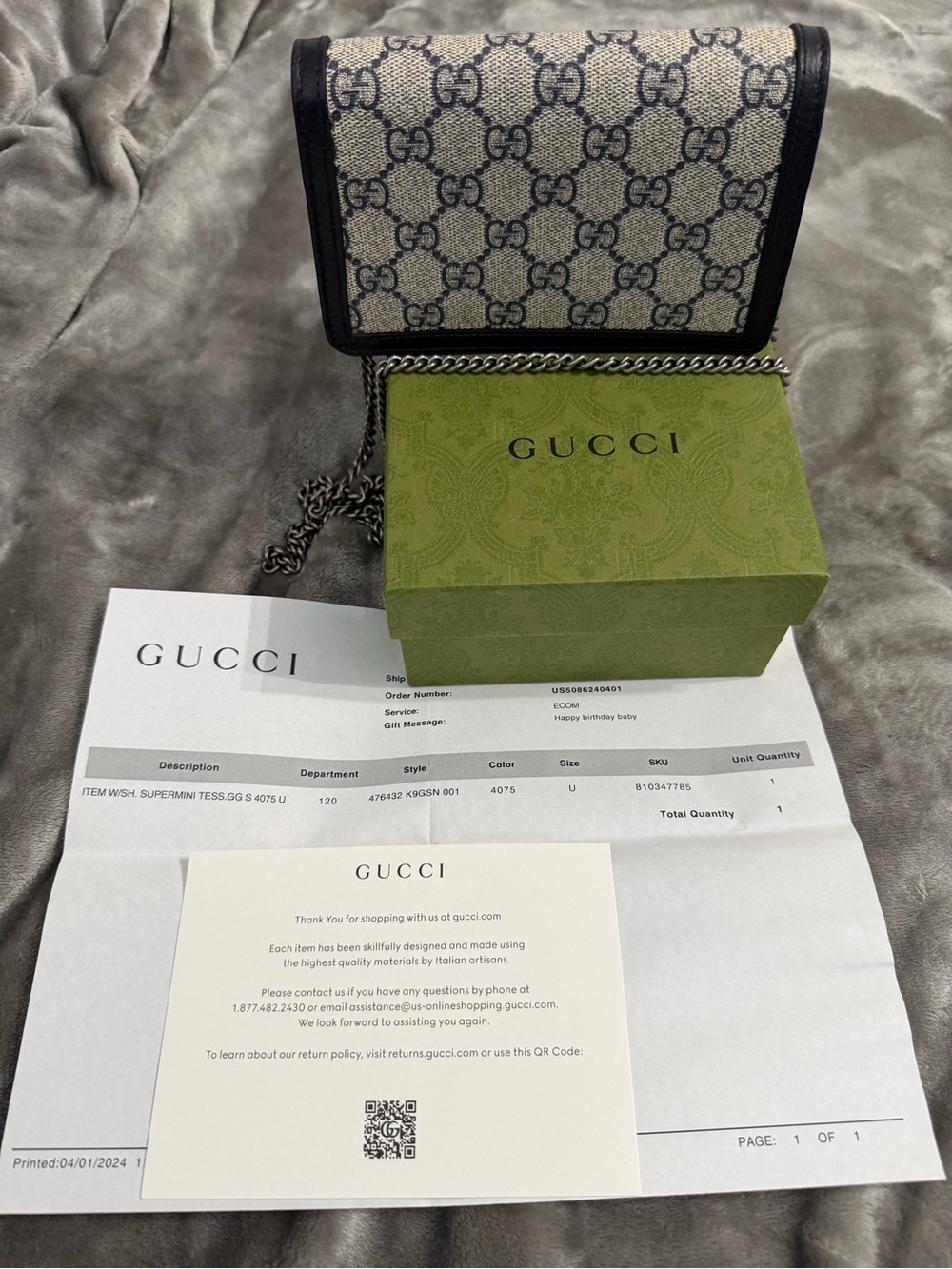 Gucci Beige and Black mini cross body purse - Picture 2 of 8